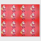Weihnachtsmann und Weihnachtsbaumen Geschenkpapier (Flach)