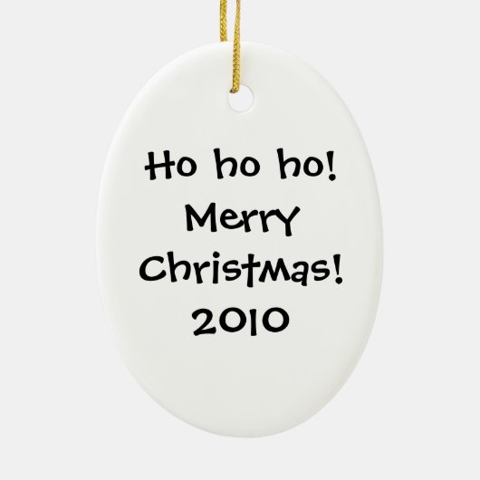 Weihnachtsmann-und Weihnachtsbell-Verzierung Keramik Ornament (Hinten)