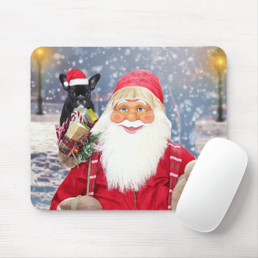 Weihnachtsmann und Weihnachtsgeschenke Französisch Mousepad (Mit Mouse)