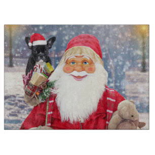 Weihnachtsmann und Weihnachtsgeschenke Französisch Schneidebrett