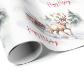 Weihnachtsmann und Weihnachtsmann Geschenkpapier (Rolleneckpunkt)