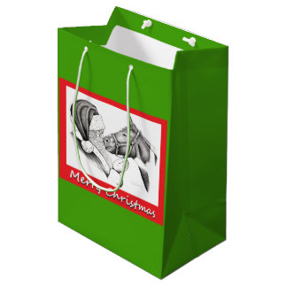 Weihnachtsmann und Weihnachtspferd Mittlere Geschenktüte