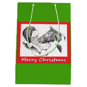 Weihnachtsmann und Weihnachtspferd Mittlere Geschenktüte (Rückseite)