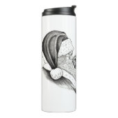Weihnachtsmann und Weihnachtspferd Thermosbecher (Nach links gedreht)