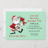 Weihnachtsmann und Zuckerrohr Einladung (Vorderseite)