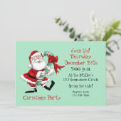 Weihnachtsmann und Zuckerrohr Einladung (Stehend Vorderseite)