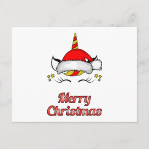 Weihnachtsmann Unicorn Weihnachten Geek Funny Gift Postkarte