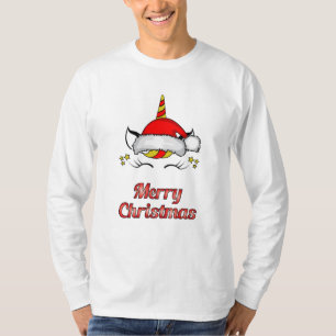 Weihnachtsmann Unicorn Weihnachten Geek Funny Gift T-Shirt