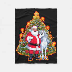 Weihnachtsmann Unicorn Weihnachten Weihnachten Wei Fleecedecke