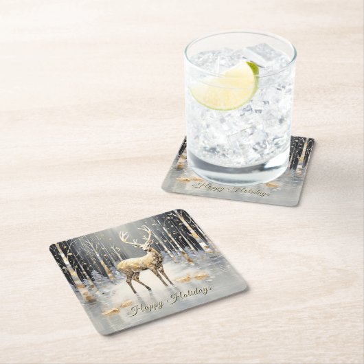 Weihnachtsmann-Untersetzer Rechteckiger Pappuntersetzer (Vor Ort)