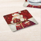 Weihnachtsmann-Untersetzer Rechteckiger Pappuntersetzer (angewinkelt)