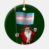 Weihnachtsmann unterstützt Transgender Community Keramik Ornament (Hinten)