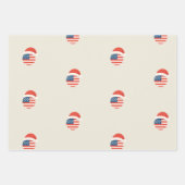 Weihnachtsmann-US-Flagge-Wrap-Papier Geschenkpapier Set (Vorderseite 2)