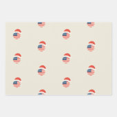 Weihnachtsmann-US-Flagge-Wrap-Papier Geschenkpapier Set (Vorderseite)