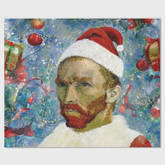 Weihnachtsmann, Van Gogh Geschenkpapier (Flach)