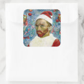 Weihnachtsmann, Van Gogh Quadratischer Aufkleber (Tasche)