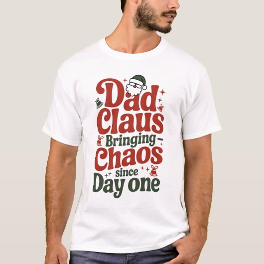 Weihnachtsmann-Vater bringt Chaos-Design T-Shirt (Vorderseite)