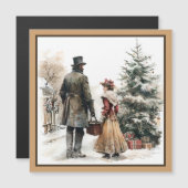 Weihnachtsmann Vater und Kind Magnetkarte (Vorne/Hinten)