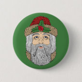 Weihnachtsmann/Vater Weihnachten Button (Vorderseite)