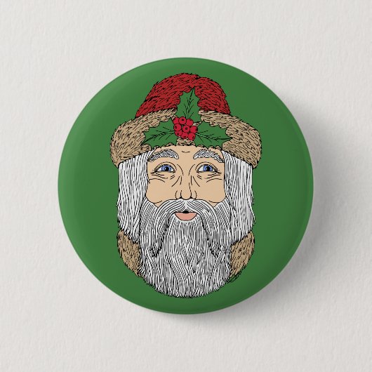 Weihnachtsmann/Vater Weihnachten Button (Vorderseite)