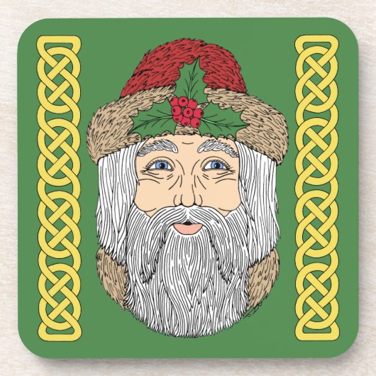 Weihnachtsmann/Vater Weihnachten Getränkeuntersetzer (Vorderseite)