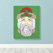 Weihnachtsmann/Vater Weihnachten Leinwanddruck (Insitu (Holzboden))