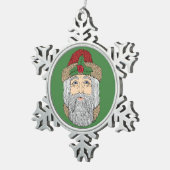 Weihnachtsmann/Vater Weihnachten Schneeflocken Zinn-Ornament (Rechts)