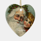 Weihnachtsmann Vater Weihnachts-Herzdekoration Keramik Ornament (Rechts)