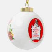 Weihnachtsmann-Verzierungs-Zinn oder Keramik Kugel-Ornament (Links)