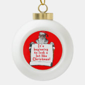 Weihnachtsmann-Verzierungs-Zinn oder Keramik Kugel-Ornament (Vorderseite)