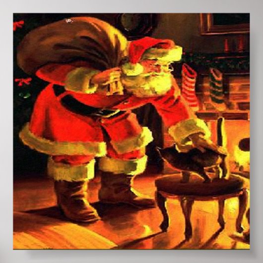 Weihnachtsmann Vintag drucken Poster (Vorne)