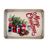 Weihnachtsmann Vintag Frohe Weihnachtsmagnet Magnet (Horizontal)