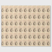 Weihnachtsmann, Vintag, Retro, Weihnachtswackelpap Geschenkpapier (Flach)