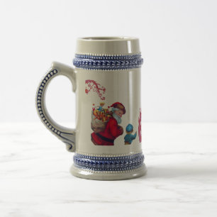WEIHNACHTSMANN VINTAGE 2 BIERGLAS