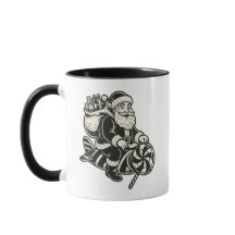 Weihnachtsmann Vintage auf einer süßen schwarzen R