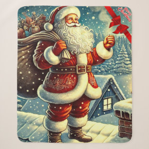Weihnachtsmann Vintage Frohe Weihnachten Sherpadecke