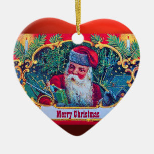 WEIHNACHTSMANN VINTAGE KERAMIKORNAMENT
