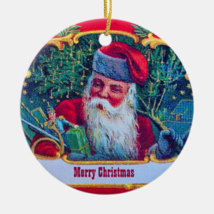 WEIHNACHTSMANN VINTAGE KERAMIKORNAMENT