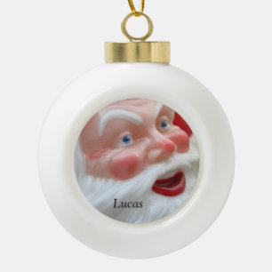 Weihnachtsmann-Vintage-Kopf Keramik Kugel-Ornament