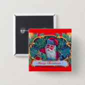 WEIHNACHTSMANN VINTAGE MIT WEIHNACHTSGESCHENKEN BUTTON (Vorne & Hinten)