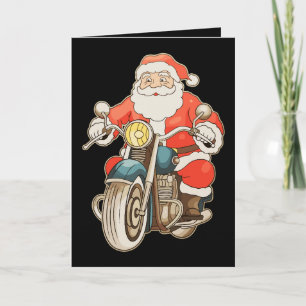 Weihnachtsmann Vintage-Motorrad-Biker Weihnachten  Karte