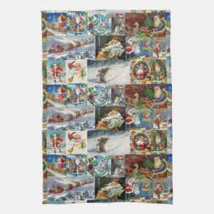 Weihnachtsmann Vintage Old World Illustrationen Geschirrtuch