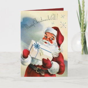 Weihnachtsmann Vintage Retro mit Text Karte