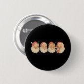 Weihnachtsmann Vintage Süß Fröhlich Frohe Weihnach Button (Vorne & Hinten)