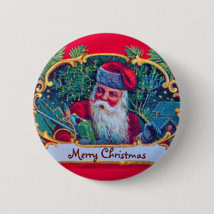 WEIHNACHTSMANN VINTAGE Und Weihnachtsgeschenke Button
