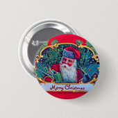 WEIHNACHTSMANN VINTAGE Und Weihnachtsgeschenke Button (Vorne & Hinten)