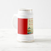 Weihnachtsmann Vintager Stil Bierglas (Vorderseite Links)