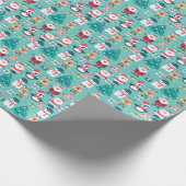 Weihnachtsmann - Vintages Muster Geschenkpapier (Ecke)