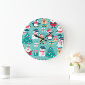 Weihnachtsmann - Vintages Muster Große Wanduhr (Zuhause)