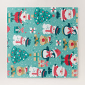 Weihnachtsmann - Vintages Muster Puzzle (Horizontal)